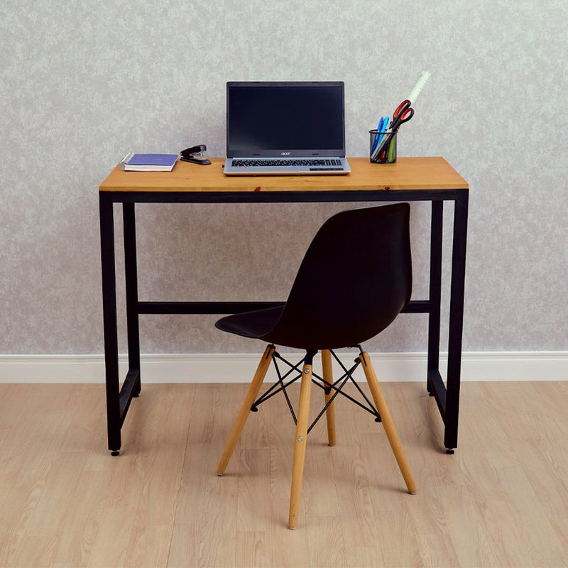 Mesa Escritório Escrivaninha Industrial Office Mel / Preto