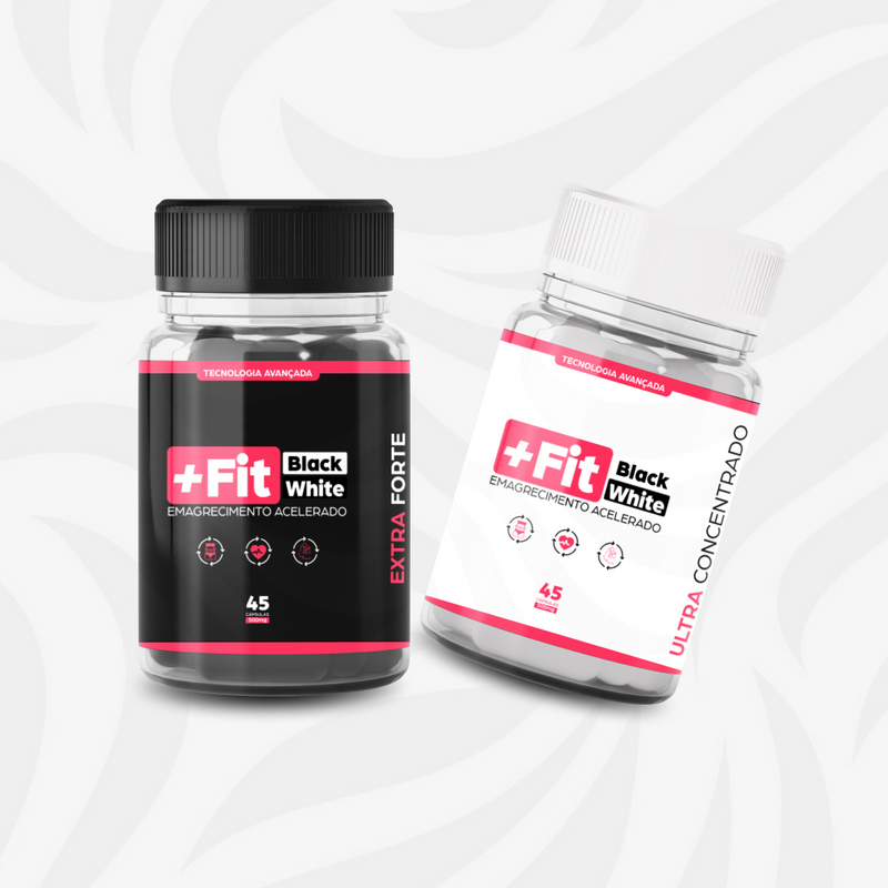 +Mais Fit Black White Suplemento Alimentar 45 Cápsulas 500Mg Combo