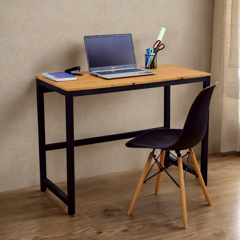 Mesa Escritório Escrivaninha Industrial Office Mel / Preto
