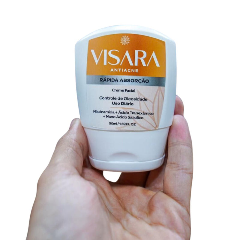 Visara Gel Creme Antiacne Oleosidade 50ml Rápida Absorção